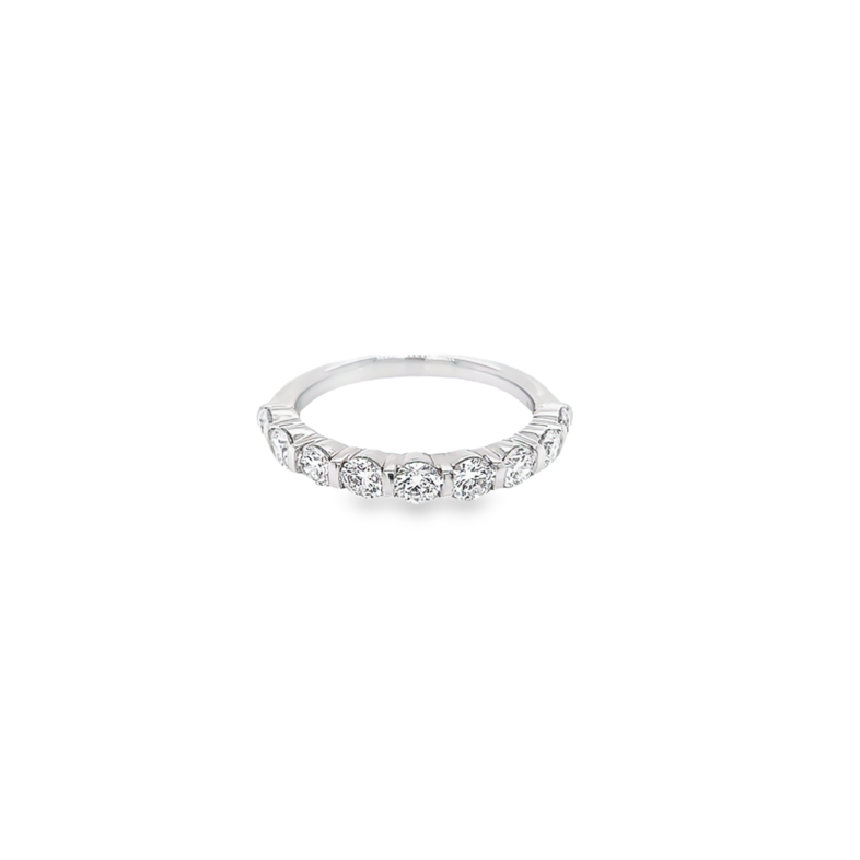 14 Karat white gold wedding band 9=1.00tw Round Brilliant G VS Diamonds