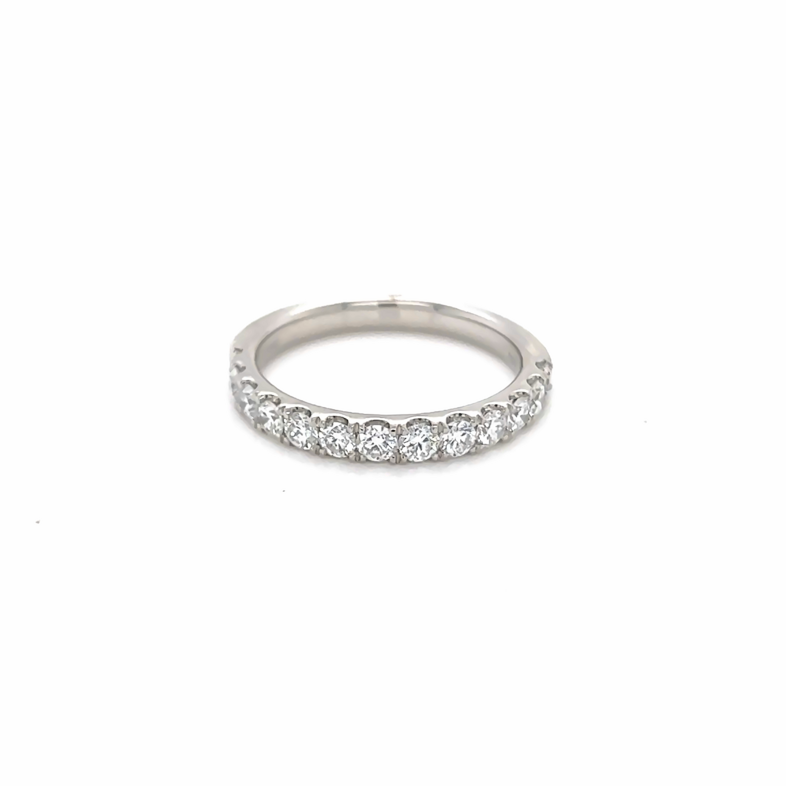 Platinum wedding band with 13=0.78 total weight round brilliant G VS Diamonds. Size 6.5