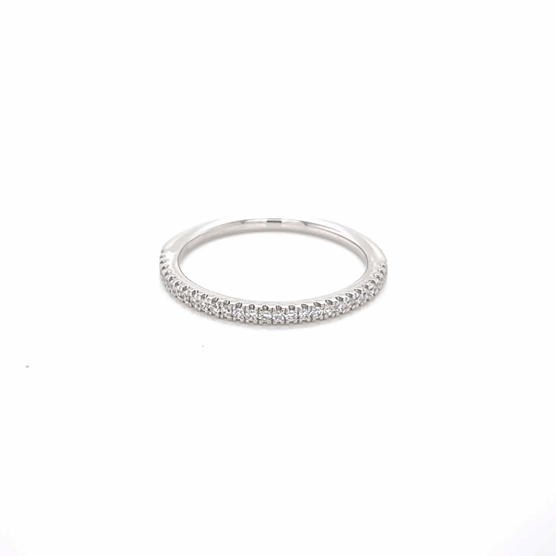 14 Karat white gold wedding band 27=0.15 total weight Round Brilliant G VS Diamonds
