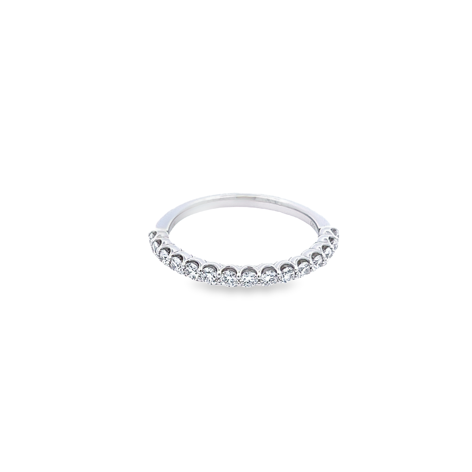 14 Karat white gold wedding band 15=0.50tw round brilliant G VS Diamonds