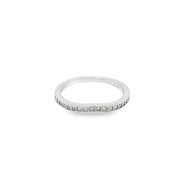 14 Karat white gold curved Wedding Band
