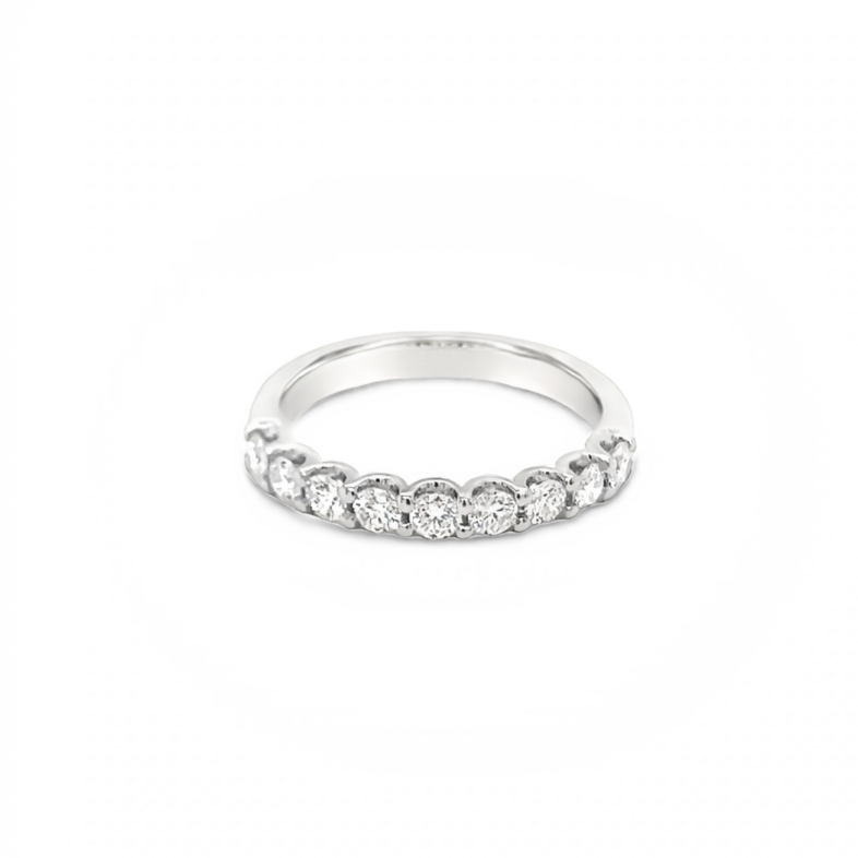 14 Karat White Gold Band Size With 9=0.65CTW Round Brilliant G VS Diamonds