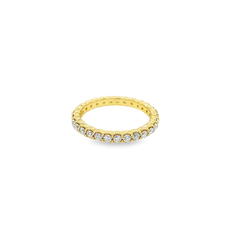 14 Karat yellow gold eternity wedding band with 29=1.06 total weight round brilliant G SI Diamonds