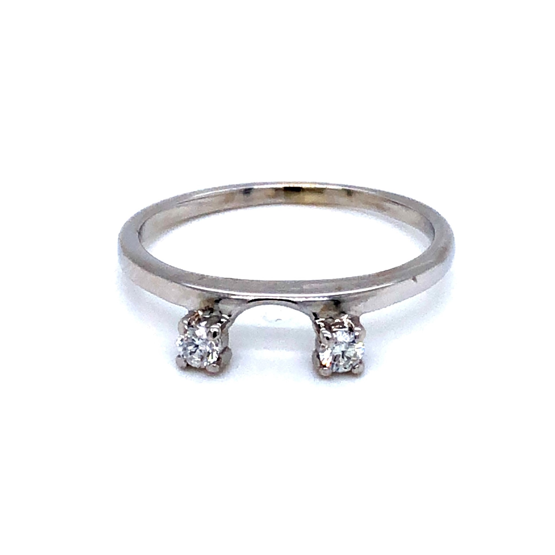 14 Karat white gold Wrap Ring Size 6 With 2=0.10ctw Round Brilliant G VS Diamonds  dwt: 1