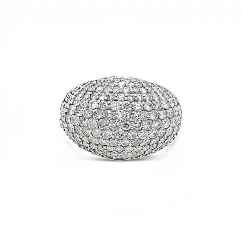 White 14 Karat Cluster Fashion Ring With 162=3.00Tw Round Brilliant G I Diamonds