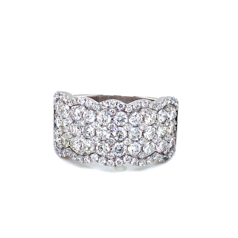 14 Karat White Gold Ring With 96=1.83TW Round Brilliant G SI Diamonds