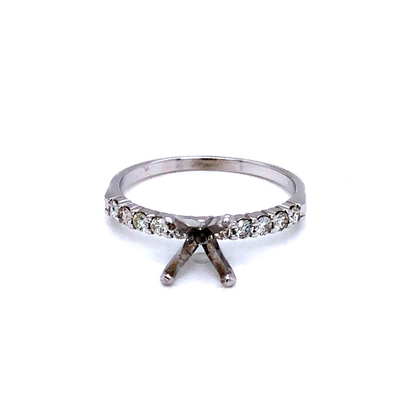 Ladies White 14 Karat Ring Size 6  10=0.25ctw Round Brilliant G VS Diamonds  dwt: 1.1