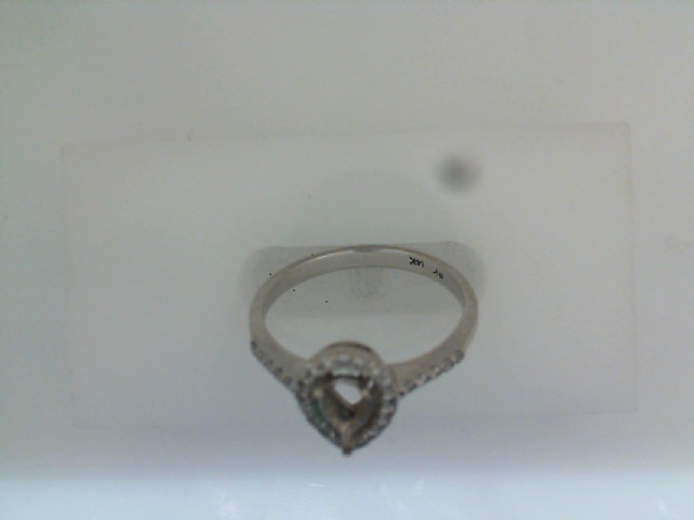 14 Karat White Gold Diamond Semi Mount With 14=0.50CTW G  VS Round Brilliant Diamonds