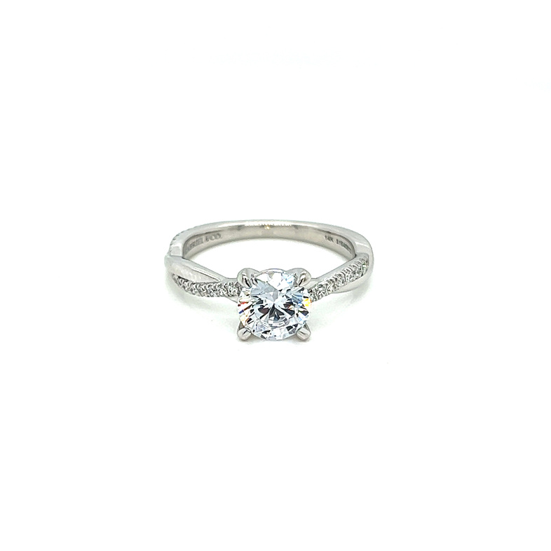 Lady s White 14 Karatsemi mount Ring Size 6.5 With 32=0.16Tw Round Brilliant G/H Si Diamonds