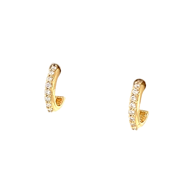 14 karat yellow gold earrings with 18=0.12tw round brilliant G VS Diamonds