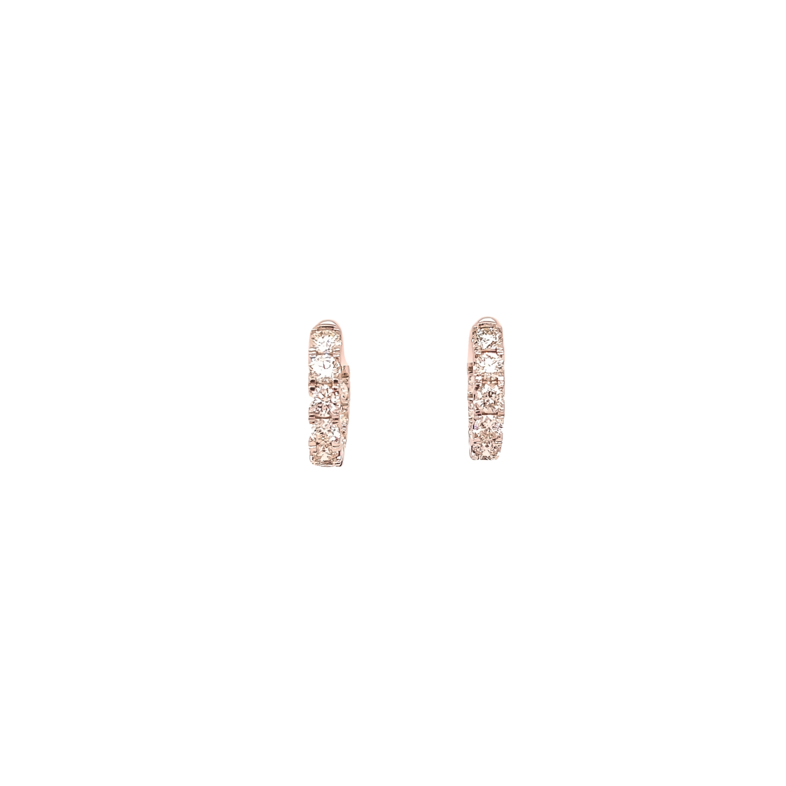 White 14 Karat Small Hoop Earrings With 18=1.95Tw Round Brilliant G Si Diamonds