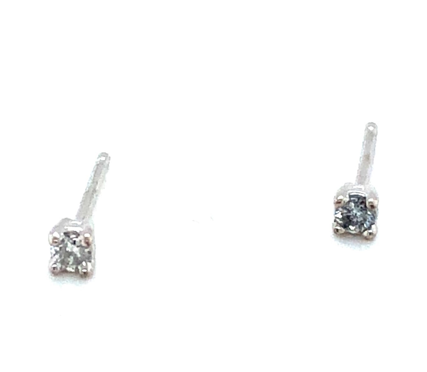 Lady s White 14 Karat Earrings 2=0.05tw Round Brilliant G SI Diamonds