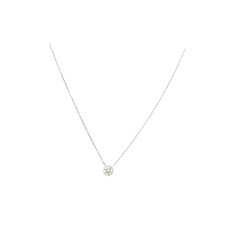 White 14 Karat Rd Solitaire Pendant one 0.40ct Round Brilliant G SI Diamond
