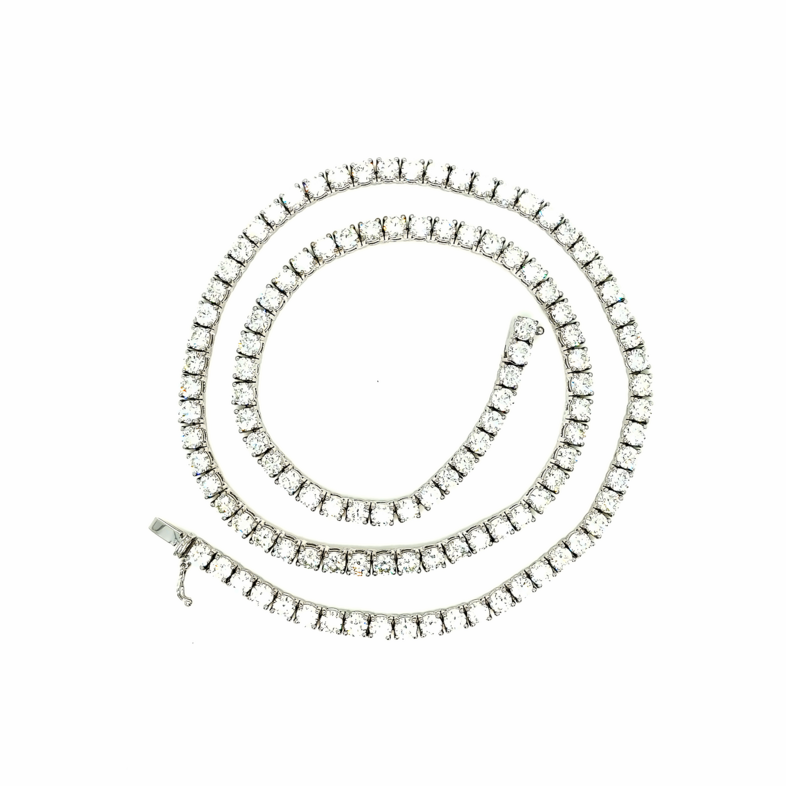 White 14 Karat Riviera Necklace With 116=17.50Tw Round Brilliant G VS Diamonds
