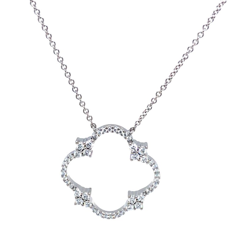 14 karat white gold statement necklace with 48=0.52 total weight round brilliant G VS Diamonds