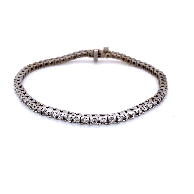 White 14 Karat Tennis Bracelet With 62=2.02Tw Round Brilliant G VS Diamonds