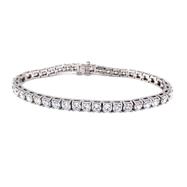 14 Karat white gold tennis bracelet with 41=10.30 total weight round brilliant G VS Diamonds