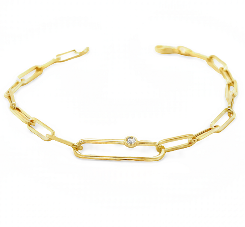Yellow 14 Karat Paperclip Bracelet