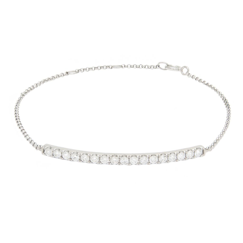 White 14 Karat Bracelet with 17=0.50tw Round Brilliant G I Diamonds