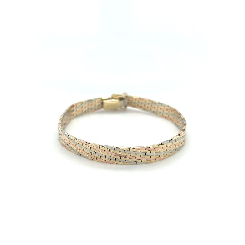 14 Karat tri-tone bracelet Length 7.5