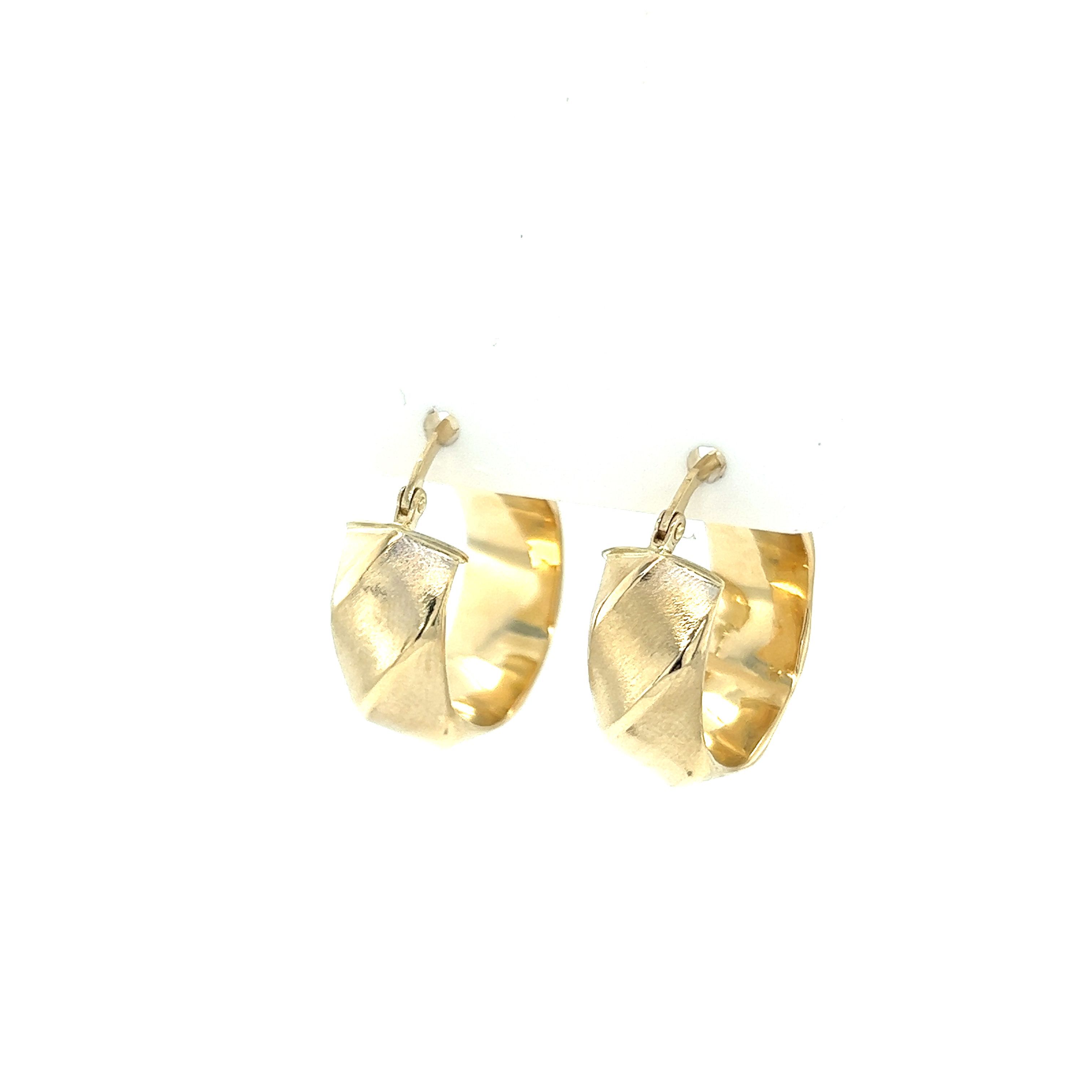 14 Karat yellow gold Satin Medium Hoop Earrings