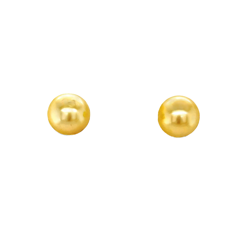Lady s Yellow 14 Karat Stud Earrings With 2=9.50-10.00mm South Sea Pearls