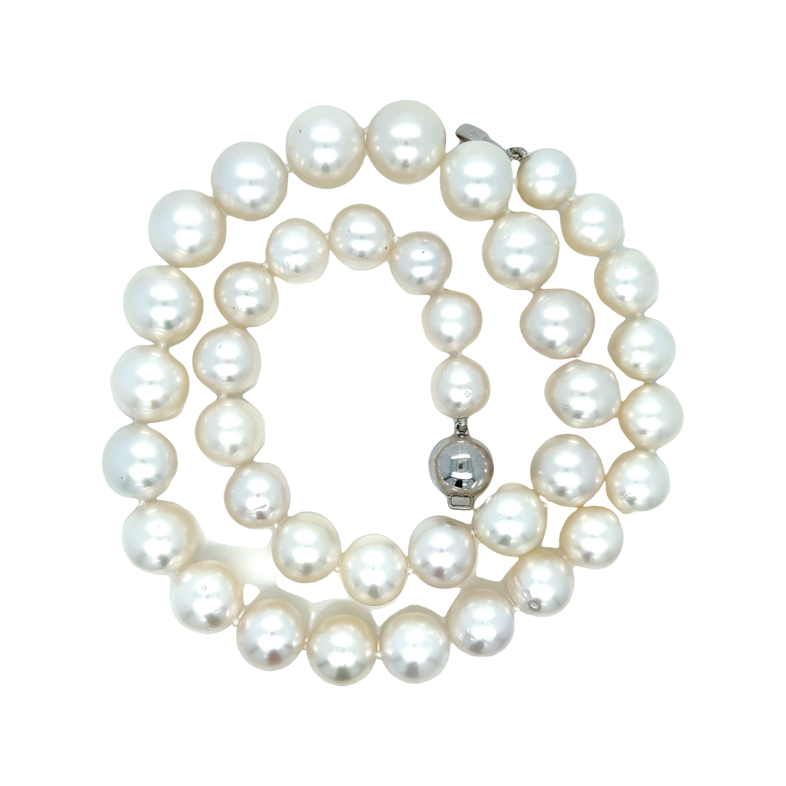 Choker Length StrandWith 39=9.10-12.00Mm South Sea White Pearls