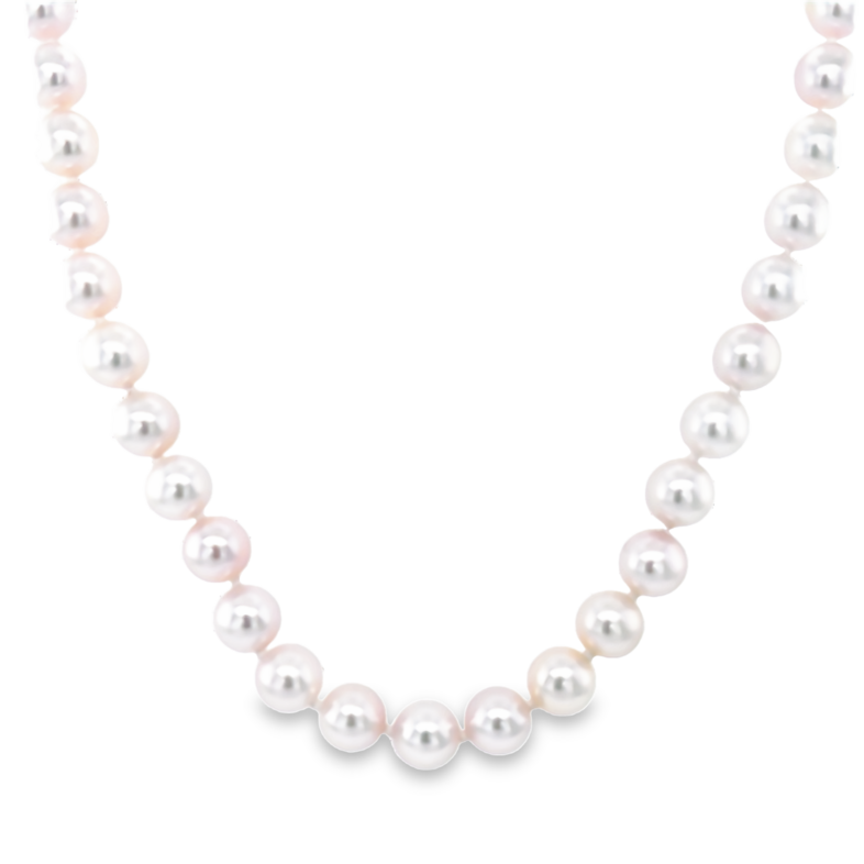 14 Karat white gold pearl strand with 65=6.00-6.50mm Cultured Pearls