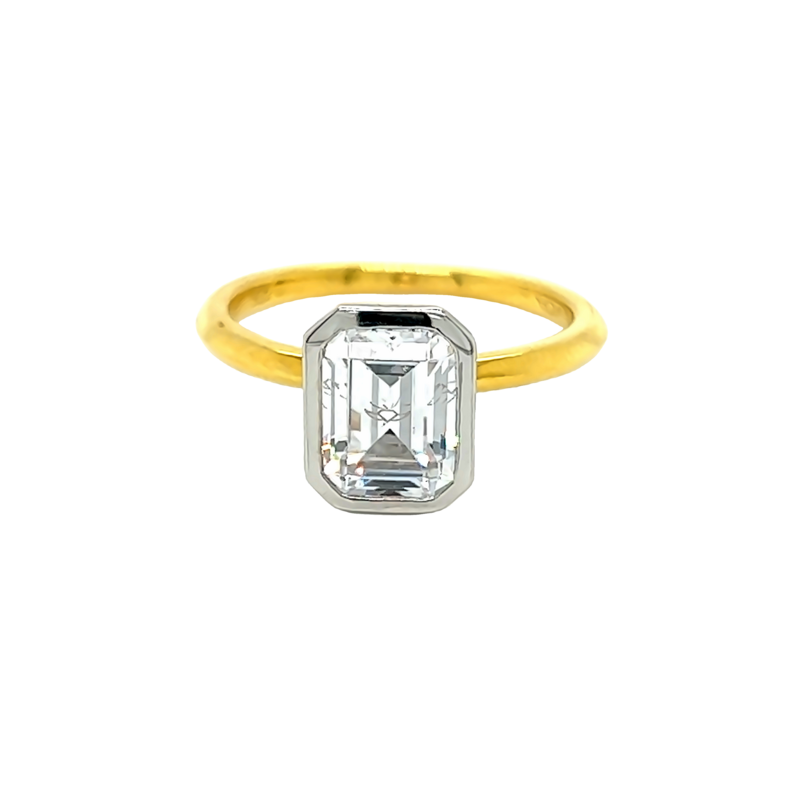 Yellow 14 Karat SAMPLE solitaire Remount with white gold head Bridal Rings