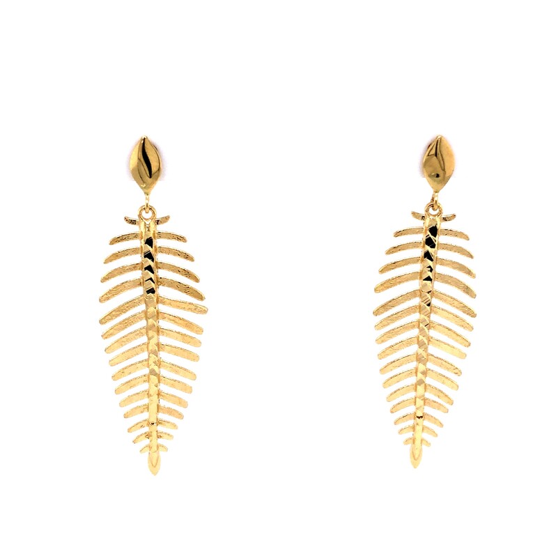 14 Karat Yellow Gold Branch Earrings
