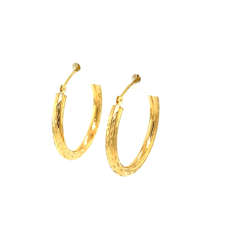 14 K yellow gold hoop earrings