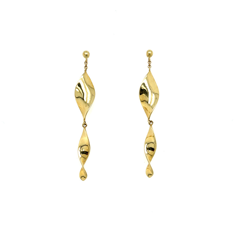 14K yellow gold dangle earrings.