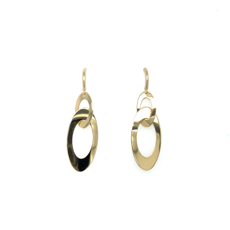 14 K yellow gold post dangle earrings