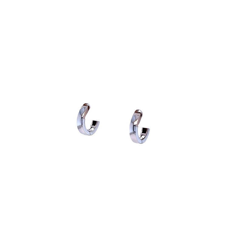 14 karat white gold huggie earrings