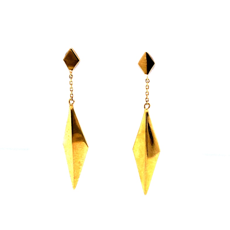 14 Karat Yellow Gold Geo Shape Earrings