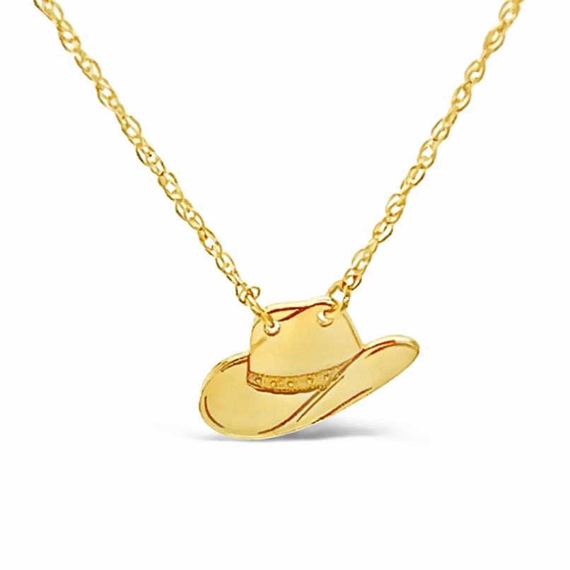 Yellow 14 Karat Cowboy Hat Pendant Nacklace