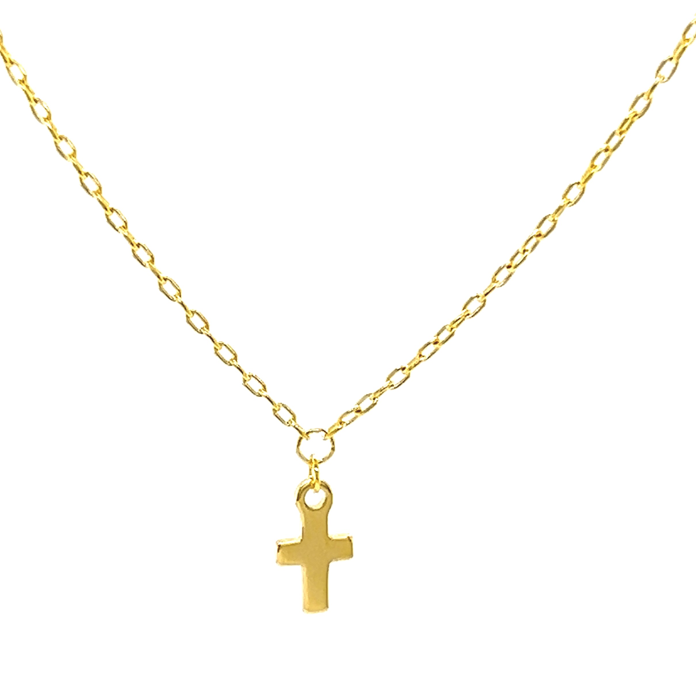 Yellow 14 Karat Cross Necklace