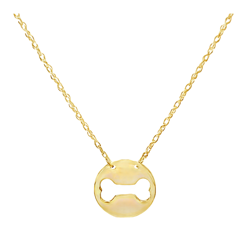 Yellow 14 Karat Bone Pendant Necklace