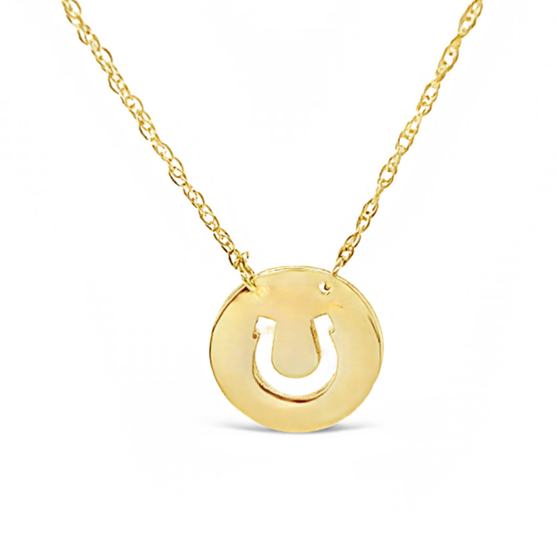 Yellow 14 Karat Horseshoe Pendant Necklace