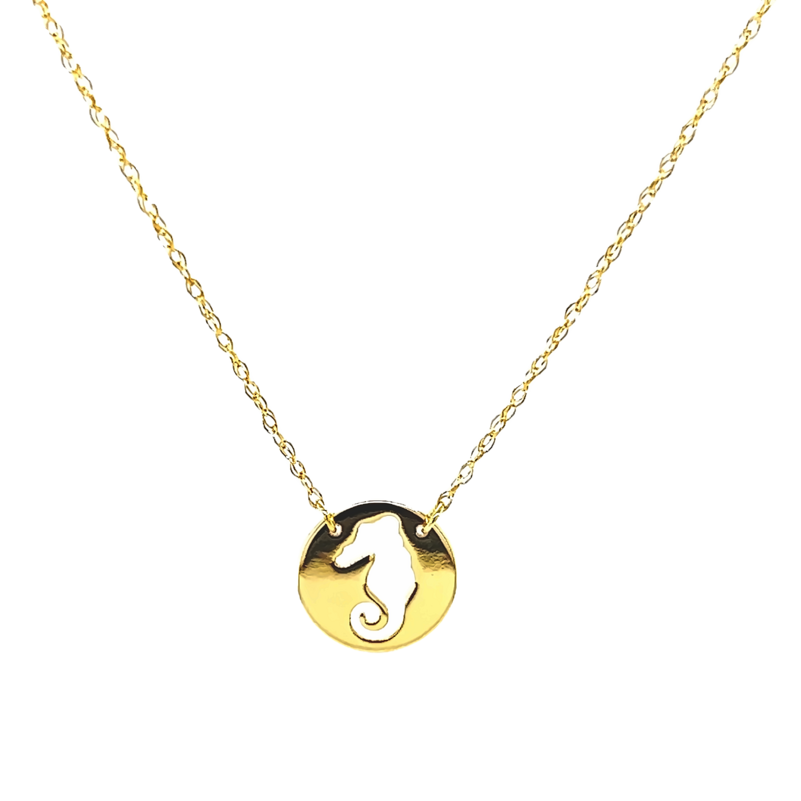 Yellow 14 Karat Seahorse Pendant Necklace