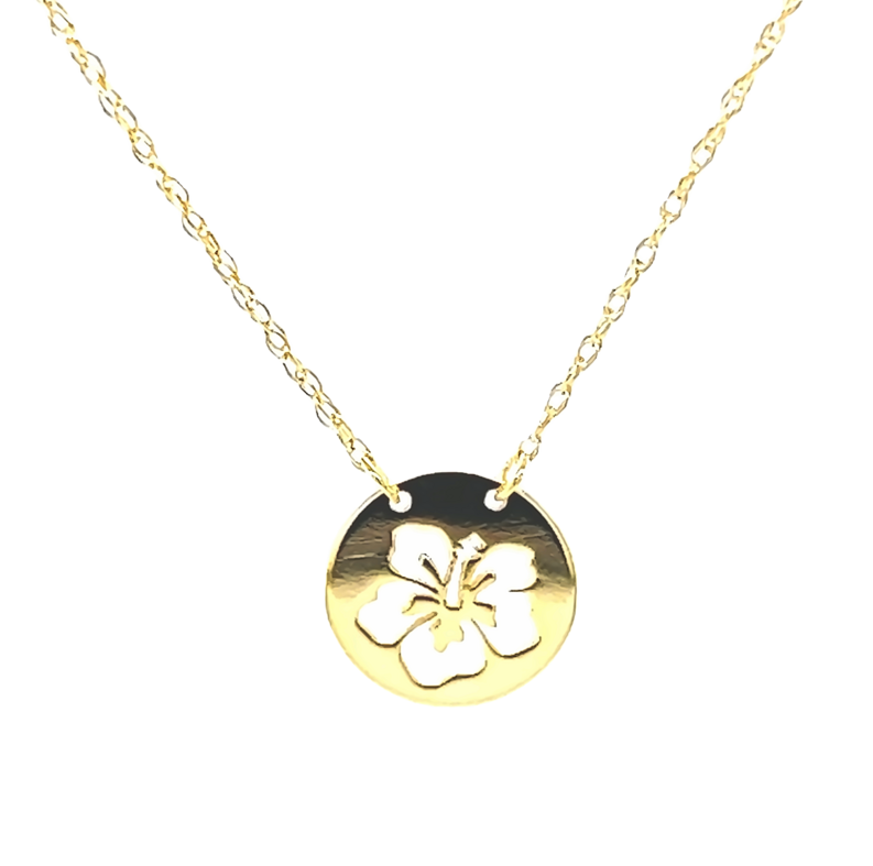 Yellow 14 Karat Flower Pendant Necklace
