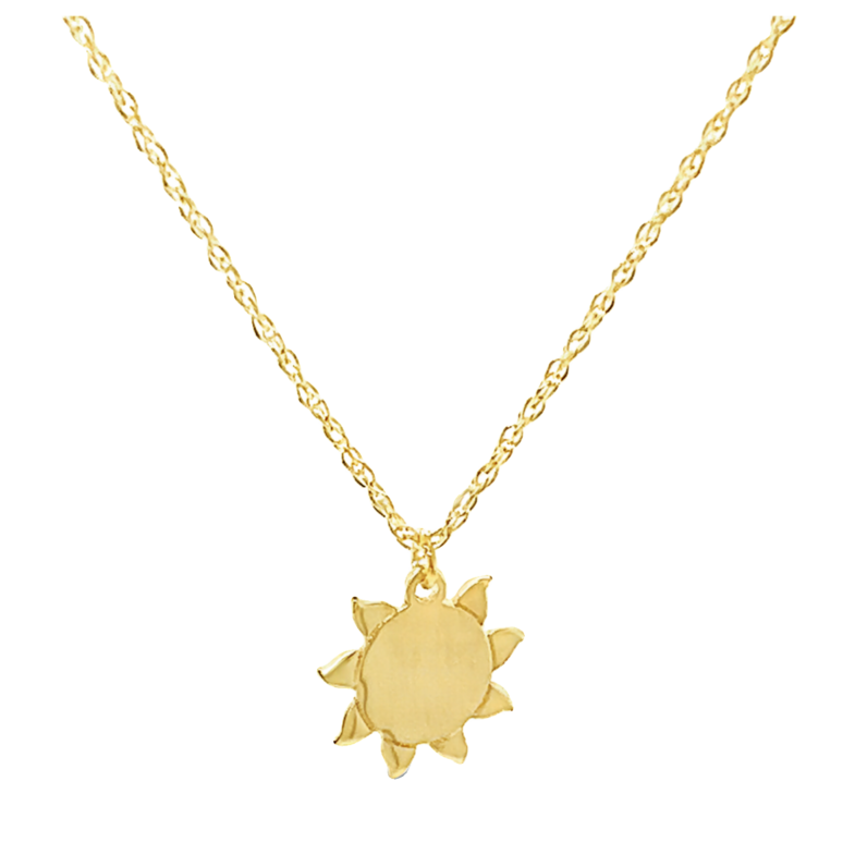 14 karat yellow gold sun pendant