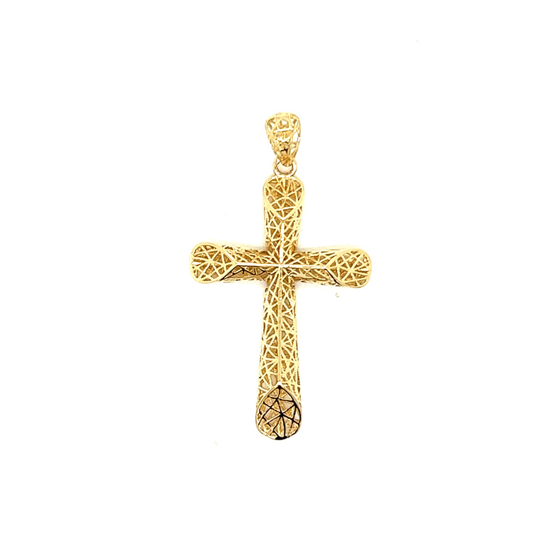 14K 3D lazer printed cross pendant COLONIAL CHAIN
