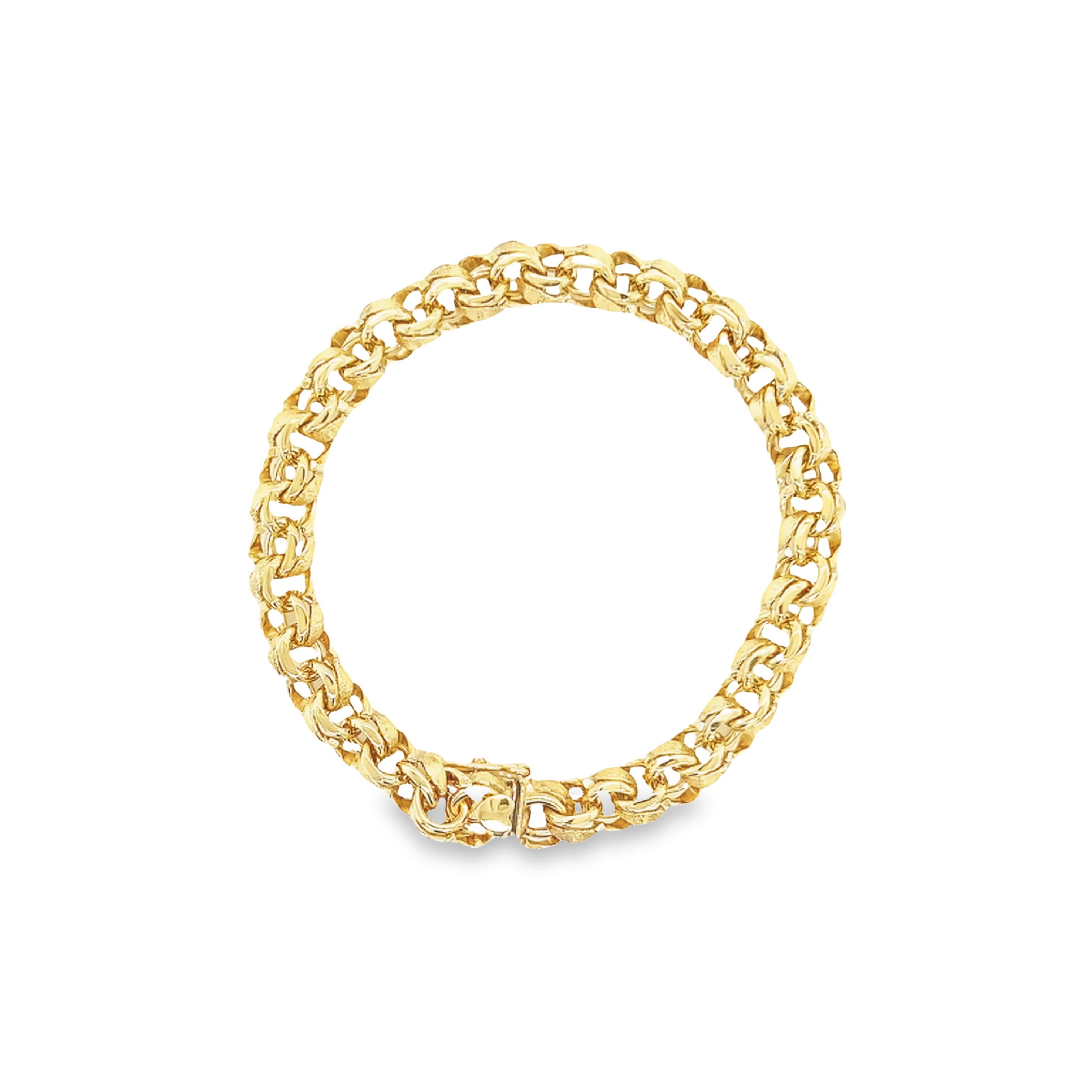 Yellow 14 Karat Double Spiral Link Bracelet Length 7.5  15.04 DWT