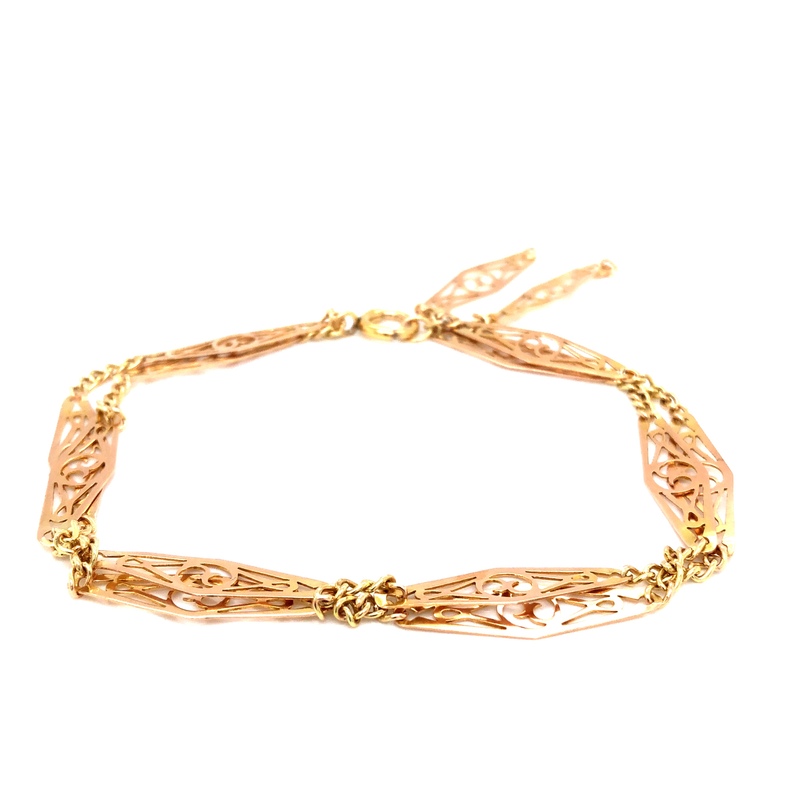 Rose/Yellow 14 Karat Bracelet  dwt: 4.17