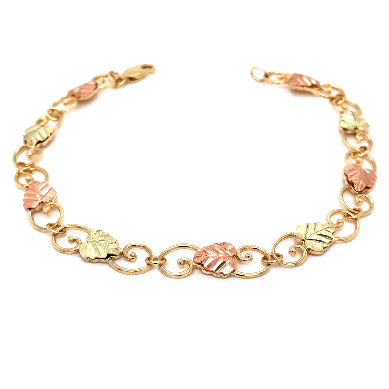 Tri Colored 10 Karat Black Hills Gold Bracelet Length 8  dwt: 4.00