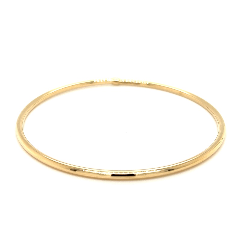 Yellow 14 Karat Round Tube Bangle