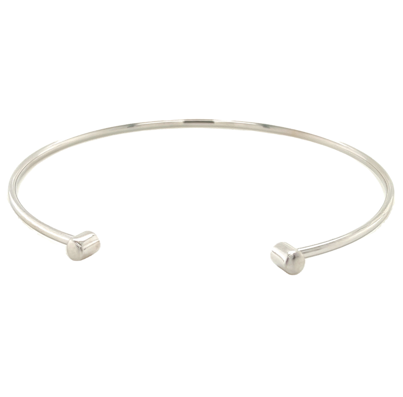 White 14 Karat Bangle Bracelet