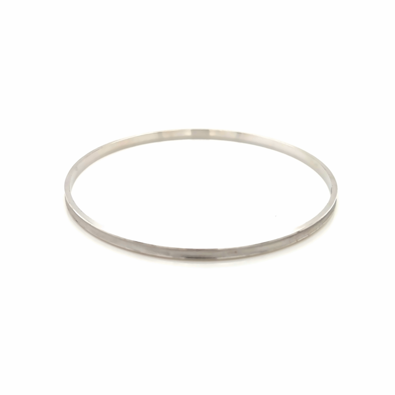 White 14 Karat Bangle Bracelet