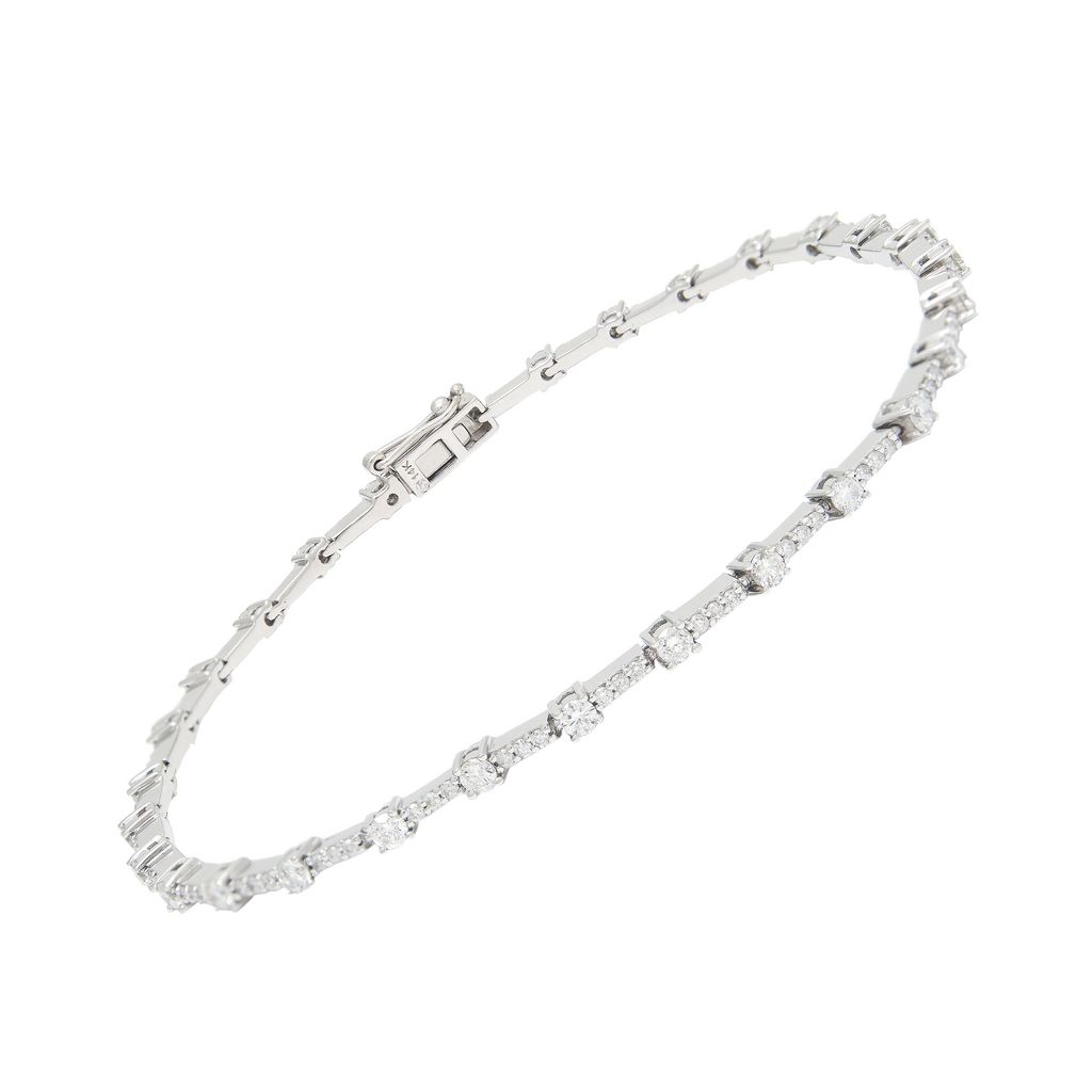 White 14 Karat Tennis Bracelet With 116=1.78Tw Round Brilliant G/H I Diamonds